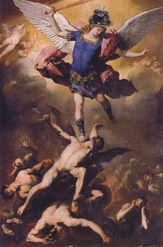 Luca  Giordano The Fall of the Rebel Angels Spain oil painting art